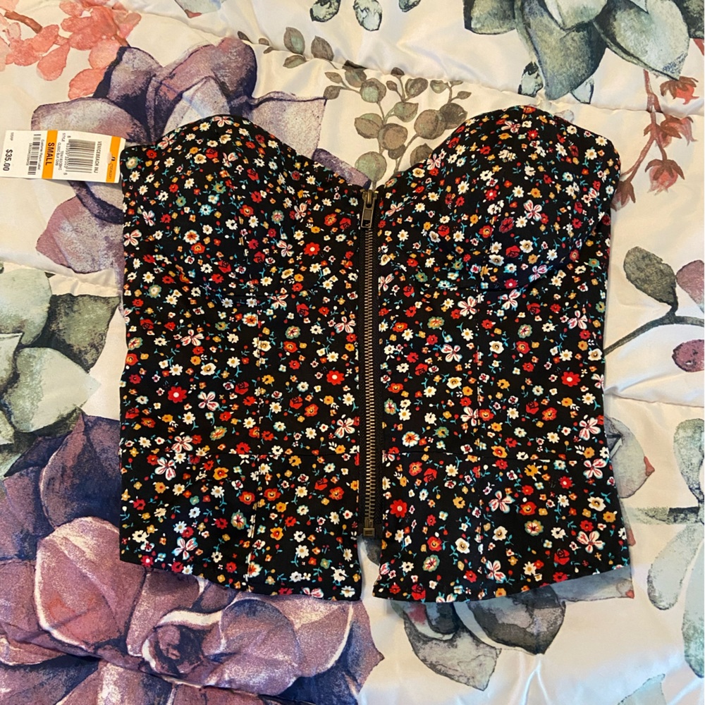 American rag zipper corset top